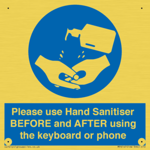 Please use Hand Sanitiser BEFORE and AFTER using the keyboard or phone